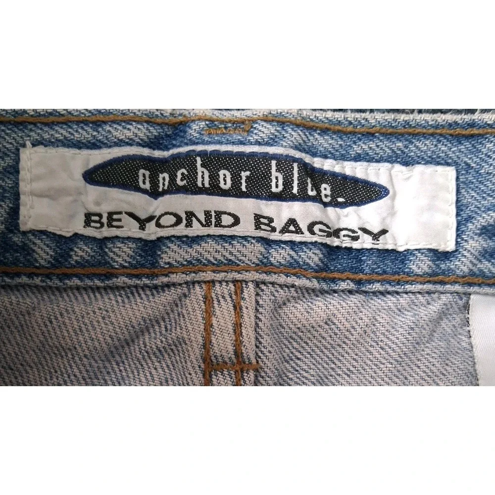 Vtg Anchor Blue Beyond Baggy Jeans Men 38 X 30 Fits 36